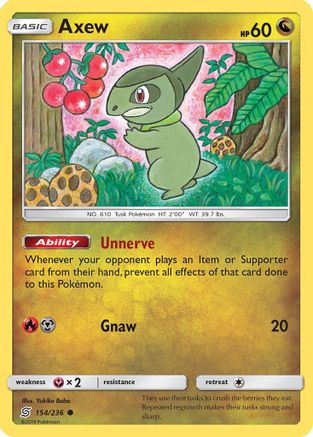 Axew 154/236 - Reverse Holofoil SM Unified Minds - Common