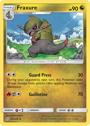 Fraxure 155/236 - Reverse Holofoil SM Unified Minds - Uncommon