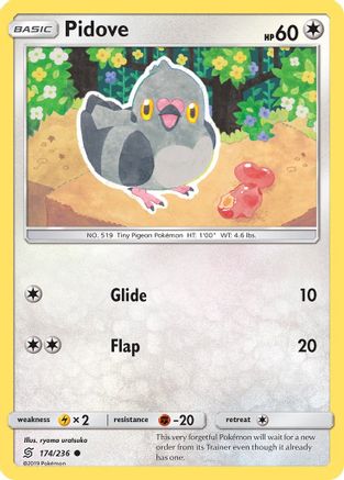 Pidove 174/236 - Reverse Holofoil SM Unified Minds - Common