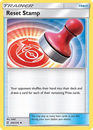 Reset Stamp 206/236 - Reverse Holofoil SM Unified Minds - Uncommon