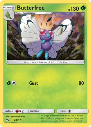Butterfree 003/68 - Reverse Holofoil Hidden Fates - Rare