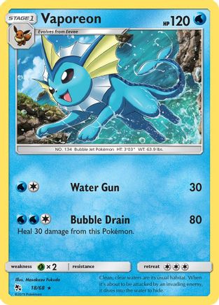 Vaporeon 018/68 - Holofoil Hidden Fates - Holo Rare