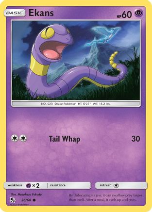 Ekans (26) (26) 026/68 - Reverse Holofoil Hidden Fates - Common
