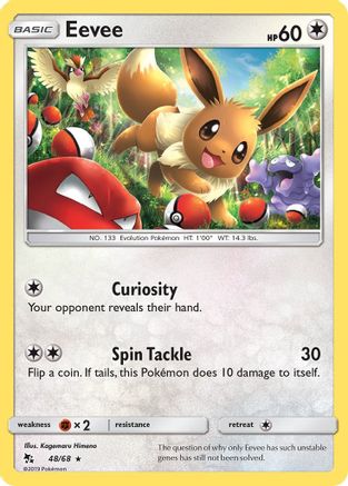 Eevee (48) (48) 048/68 - Reverse Holofoil Hidden Fates - Holo Rare