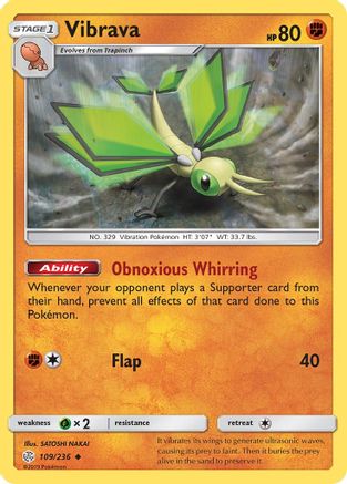 Vibrava 109/236 - Reverse Holofoil SM Cosmic Eclipse - Uncommon
