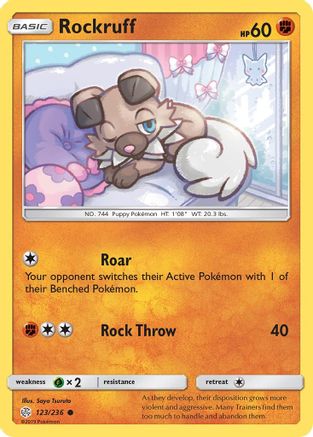 Rockruff 123/236 - Reverse Holofoil SM Cosmic Eclipse - Common