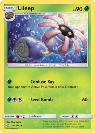Lileep 010/236 - Reverse Holofoil SM Cosmic Eclipse - Uncommon