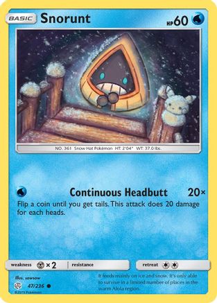 Snorunt 047/236 - Reverse Holofoil SM Cosmic Eclipse - Common