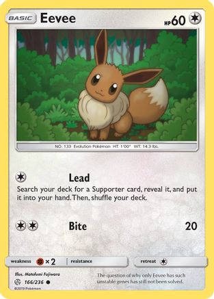 Eevee 166/236 - Reverse Holofoil SM Cosmic Eclipse - Common