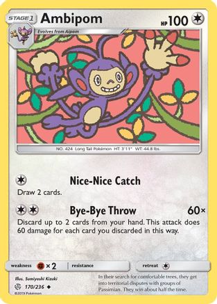 Ambipom 170 SM Cosmic Eclipse - Uncommon