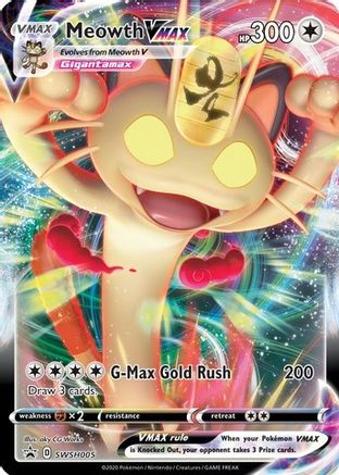 Meowth VMAX SWSH005 - Holofoil SWSH Sword & Shield Promo Cards - Promo
