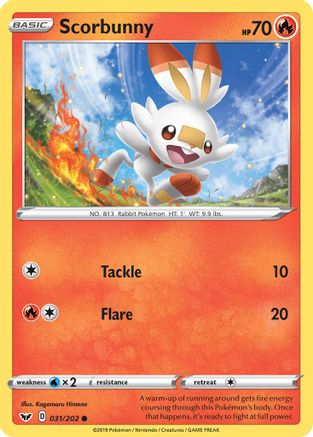 Scorbunny (031) (031) 031/202 SWSH01 Sword & Shield Base Set - Common