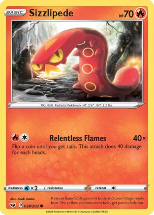 Sizzlipede (038) (038) 038/202 SWSH01 Sword & Shield Base Set - Common