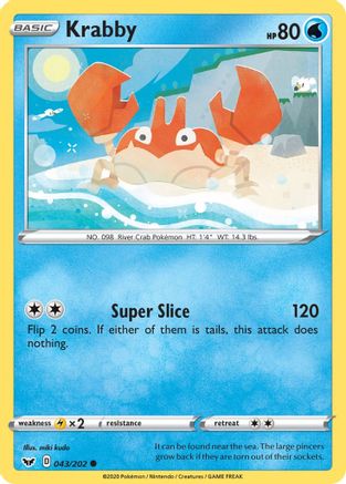 Krabby (043) (043) 043/202 SWSH01 Sword & Shield Base Set - Common