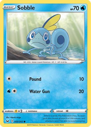 Sobble (055) (055) 055/202 - Reverse Holofoil SWSH01 Sword & Shield Base Set - Common