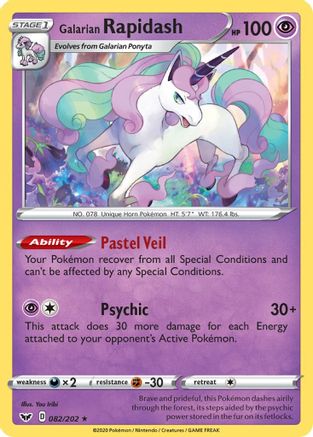Galarian Rapidash 082/202 SWSH01 Sword & Shield Base Set - Rare