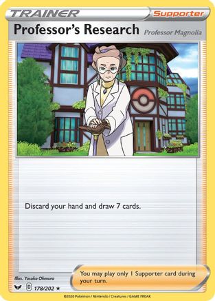 Professor's Research 178/202 - Reverse Holofoil SWSH01 Sword & Shield Base Set - Holo Rare