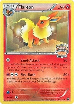 Flareon (Regional Championships) 012/108 - Reverse Holofoil League & Championship Cards - Promo