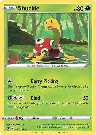 Shuckle 005/192 - Reverse Holofoil SWSH02 Rebel Clash - Uncommon