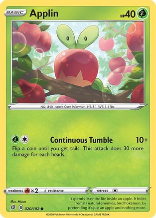 Applin (20) (20) 020/192 - Reverse Holofoil SWSH02 Rebel Clash - Common