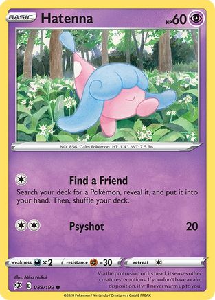 Hatenna 083/192 - Reverse Holofoil SWSH02 Rebel Clash - Common