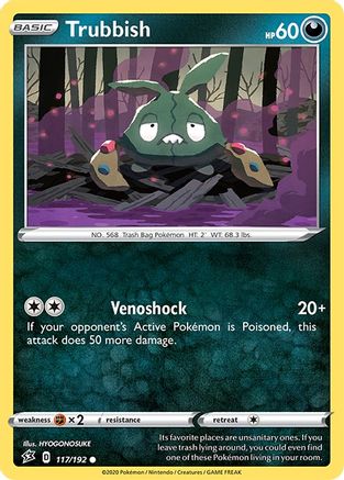 Trubbish 117/192 - Reverse Holofoil SWSH02 Rebel Clash - Common