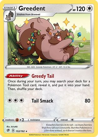 Greedent 152/192 - Reverse Holofoil SWSH02 Rebel Clash - Rare
