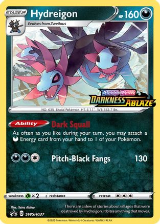 Hydreigon (Prerelease) SWSH037 - Holofoil SWSH Sword & Shield Promo Cards - Promo