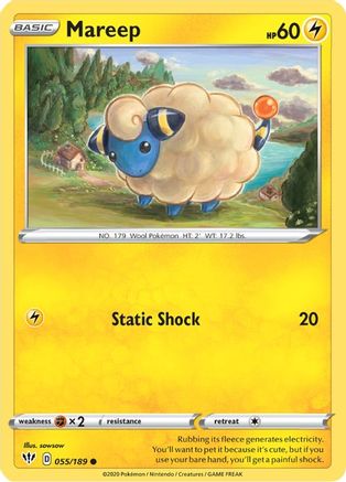 Mareep 055/189 - Reverse Holofoil SWSH03 Darkness Ablaze - Common