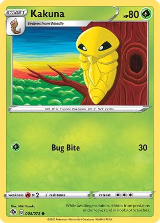 Kakuna 003/73 - Reverse Holofoil Champions Path - Common