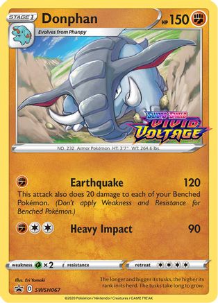 Donphan (Prerelease) SWSH067 - Holofoil SWSH Sword & Shield Promo Cards - Promo