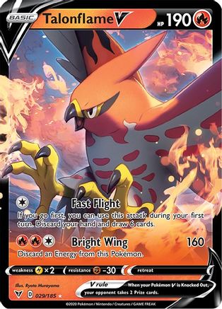 Talonflame V 029/185 - Holofoil SWSH04 Vivid Voltage - Ultra Rare
