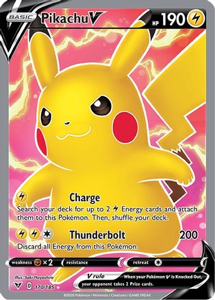 Pikachu V (Full Art) 170/185 - Holofoil SWSH04 Vivid Voltage - Ultra Rare