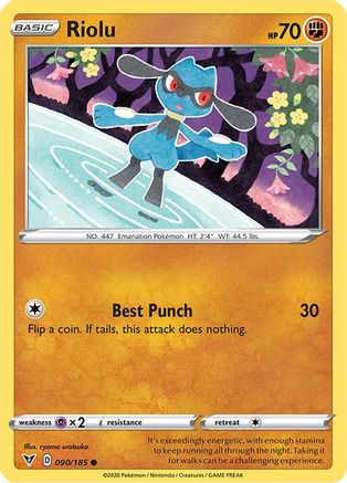 Riolu 090/185 - Reverse Holofoil SWSH04 Vivid Voltage - Common