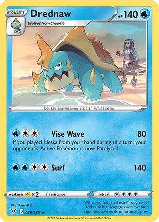Drednaw (Cracked Ice Holo) 039/185 - Holofoil Deck Exclusives - Holo Rare