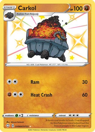 Carkol SV068/SV122 - Holofoil Shining Fates Shiny Vault - Shiny Holo Rare