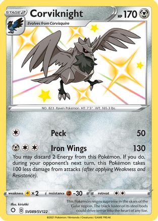 Corviknight SV089/SV122 - Holofoil Shining Fates Shiny Vault - Shiny Holo Rare