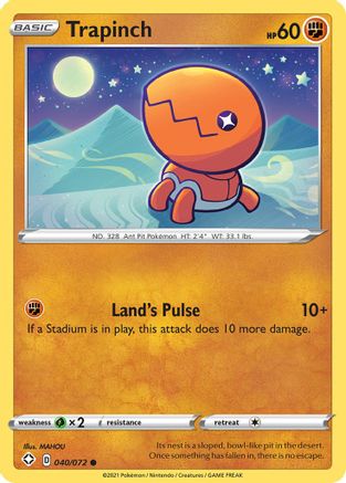 Trapinch 040/072 - Reverse Holofoil Shining Fates - Common