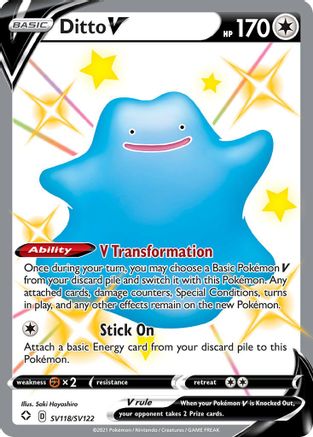 Ditto V SV118/SV122 - Holofoil Shining Fates Shiny Vault - Shiny Holo Rare