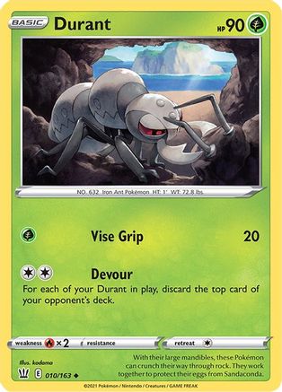 Durant 010/163 - Reverse Holofoil SWSH05 Battle Styles - Uncommon
