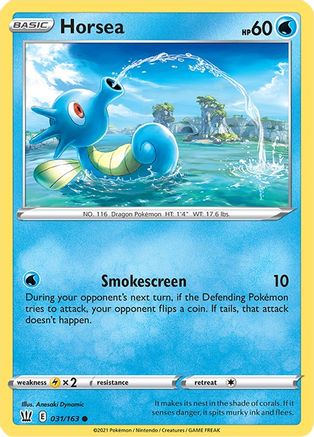 Horsea 031/163 - Reverse Holofoil SWSH05 Battle Styles - Common