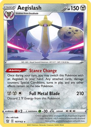 Aegislash (107) (107) 107/163 - Holofoil SWSH05 Battle Styles - Holo Rare