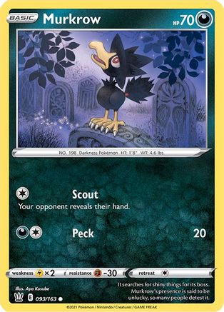 Murkrow 093/163 - Reverse Holofoil SWSH05 Battle Styles - Common
