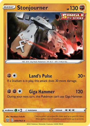 Stonjourner 084/163 - Reverse Holofoil SWSH05 Battle Styles - Rare