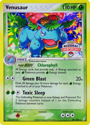 Venusaur (Regional Championships) 028/100 League & Championship Cards - Promo