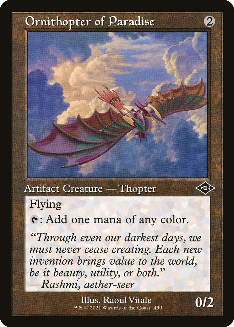 Ornithopter of Paradise (Retro Frame) (MH2-430) - Modern Horizons 2 Etched Foil