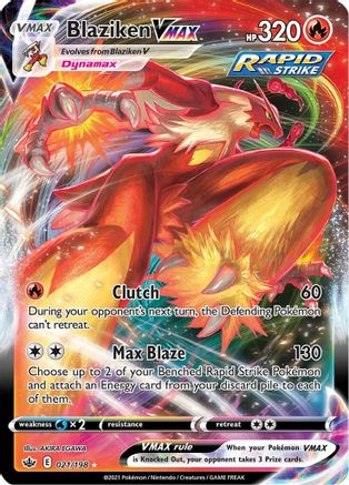 Blaziken VMAX 021/198 - Holofoil SWSH06 Chilling Reign - Ultra Rare