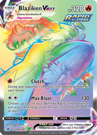 Blaziken VMAX (Secret) 200/198 - Holofoil SWSH06 Chilling Reign - Secret Rare