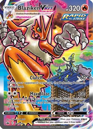 Blaziken VMAX (Alternate Art Secret) 201/198 - Holofoil SWSH06 Chilling Reign - Secret Rare