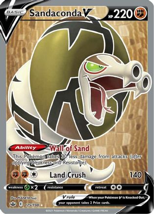 Sandaconda V (Full Art) 175/198 - Holofoil SWSH06 Chilling Reign - Ultra Rare